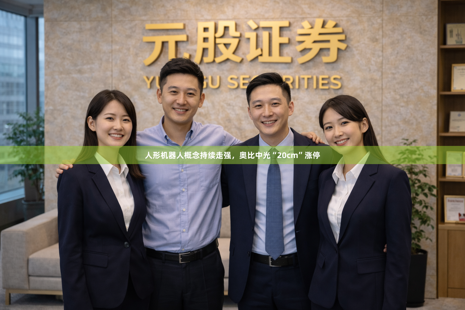 人形机器人概念持续走强，奥比中光“20cm”涨停