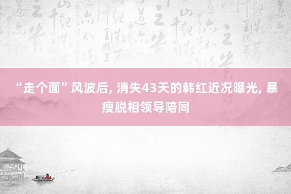 “走个面”风波后, 消失43天的韩红近况曝光, 暴瘦脱相领导陪同