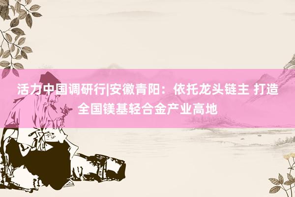 活力中国调研行|安徽青阳：依托龙头链主 打造全国镁基轻合金产业高地