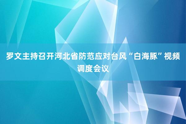罗文主持召开河北省防范应对台风“白海豚”视频调度会议