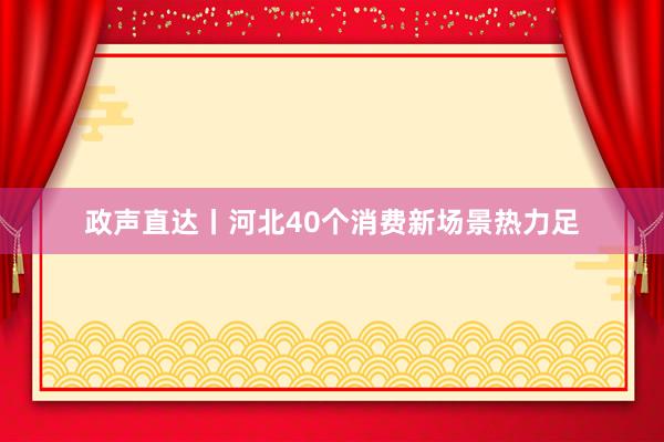 政声直达丨河北40个消费新场景热力足