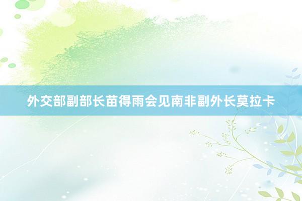 外交部副部长苗得雨会见南非副外长莫拉卡