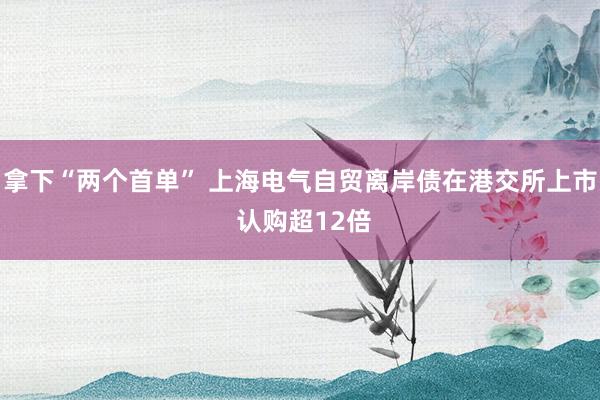拿下“两个首单” 上海电气自贸离岸债在港交所上市 认购超12倍