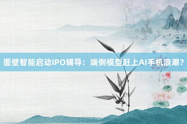 面壁智能启动IPO辅导：端侧模型赶上AI手机浪潮？