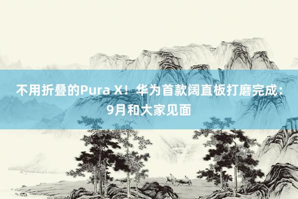 不用折叠的Pura X！华为首款阔直板打磨完成：9月和大家见面