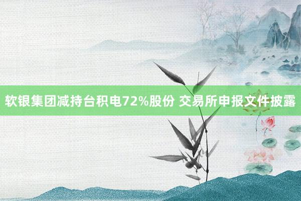 软银集团减持台积电72%股份 交易所申报文件披露