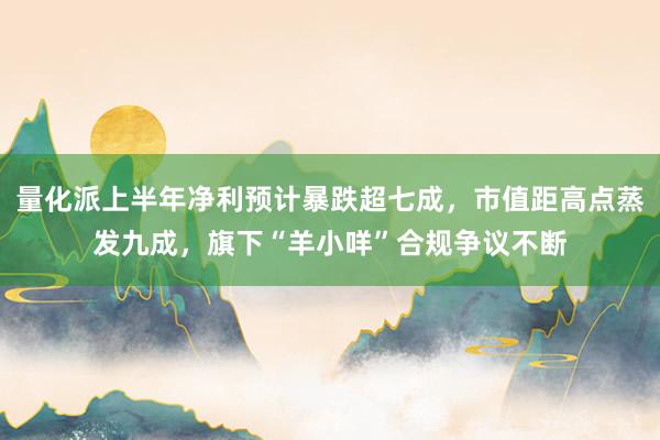 量化派上半年净利预计暴跌超七成，市值距高点蒸发九成，旗下“羊小咩”合规争议不断