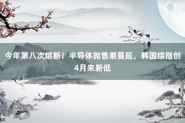 今年第八次熔断！半导体抛售潮蔓延，韩国综指创4月来新低