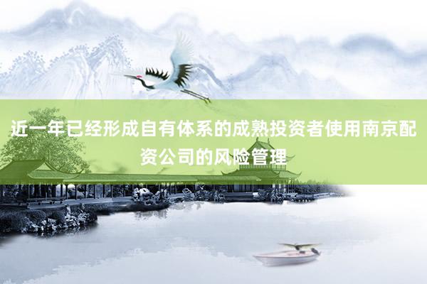 近一年已经形成自有体系的成熟投资者使用南京配资公司的风险管理