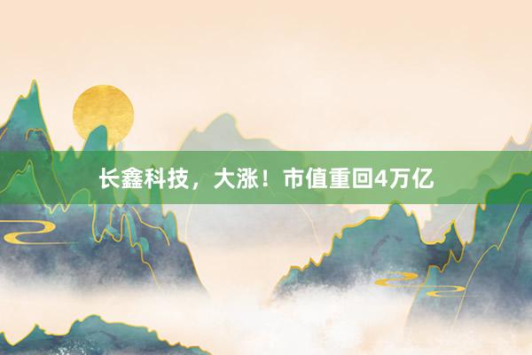 长鑫科技，大涨！市值重回4万亿