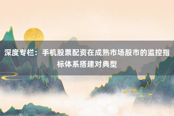 深度专栏：手机股票配资在成熟市场股市的监控指标体系搭建对典型