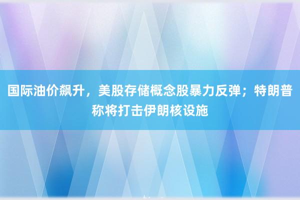 国际油价飙升，美股存储概念股暴力反弹；特朗普称将打击伊朗核设施