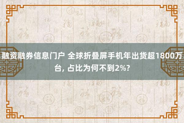融资融券信息门户 全球折叠屏手机年出货超1800万台, 占比为何不到2%?