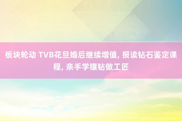 板块轮动 TVB花旦婚后继续增值, 报读钻石鉴定课程, 亲手学镶钻做工匠