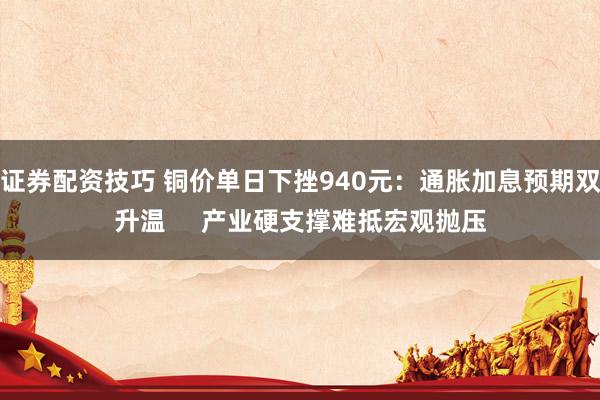 证券配资技巧 铜价单日下挫940元：通胀加息预期双升温     产业硬支撑难抵宏观抛压