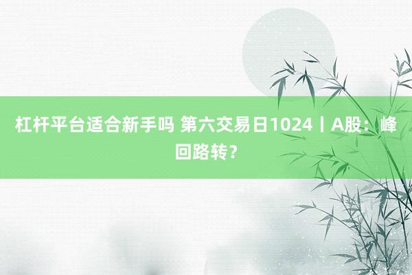 杠杆平台适合新手吗 第六交易日1024丨A股：峰回路转？